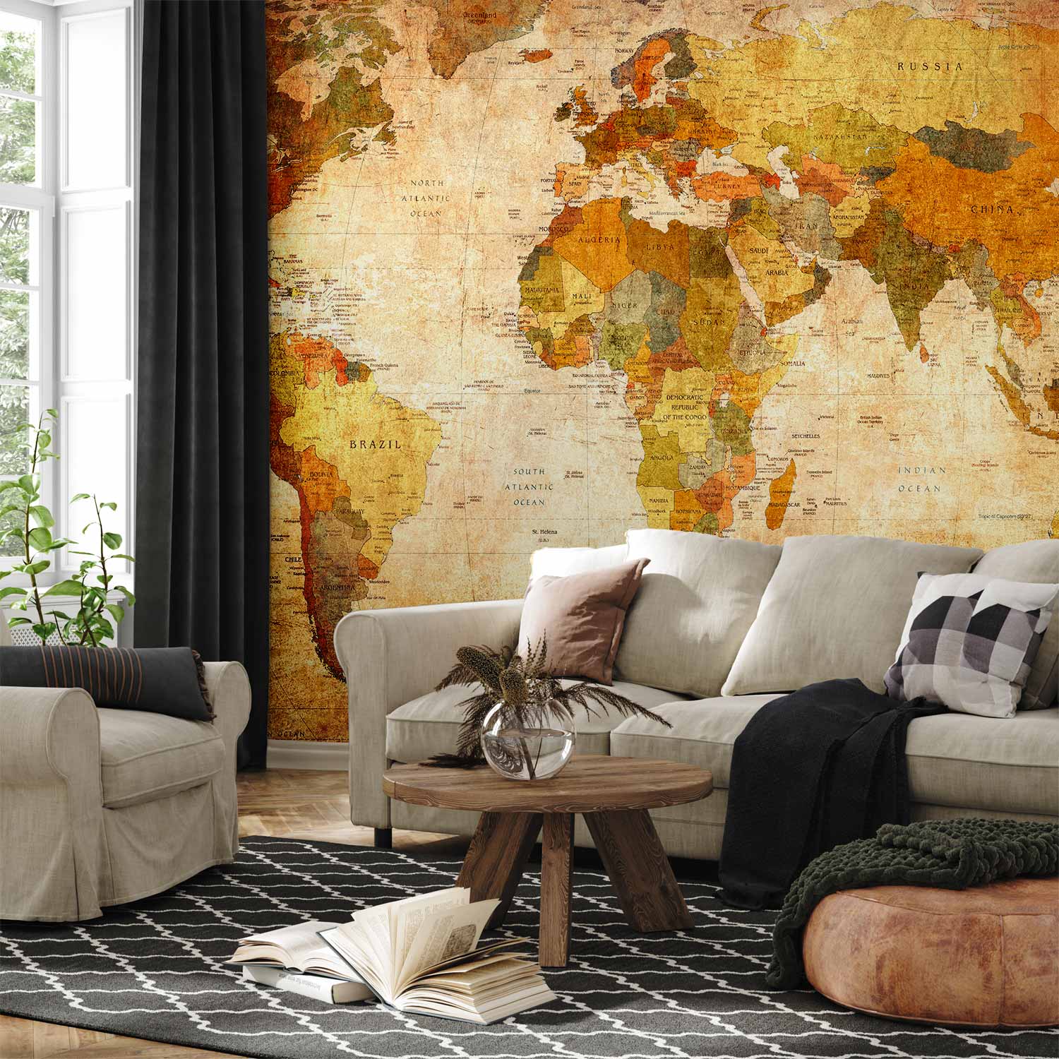 Ancient Map of The World Non-woven Photo Wallpaper 101110-1