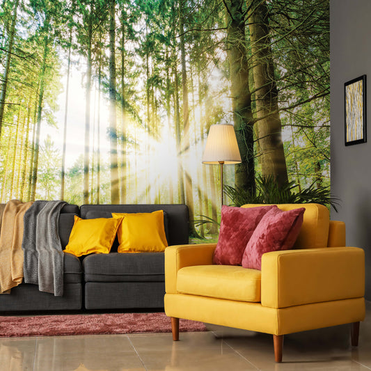 Green Summer Forest Scenery Nature Non-woven