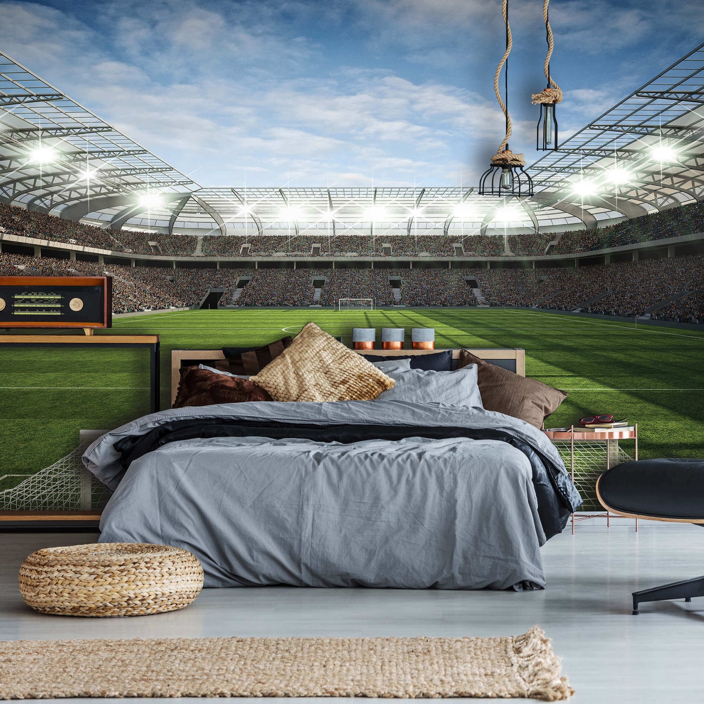 Football Stadium Kids Room Sport Non-woven Photo Wallpaper Size Selection