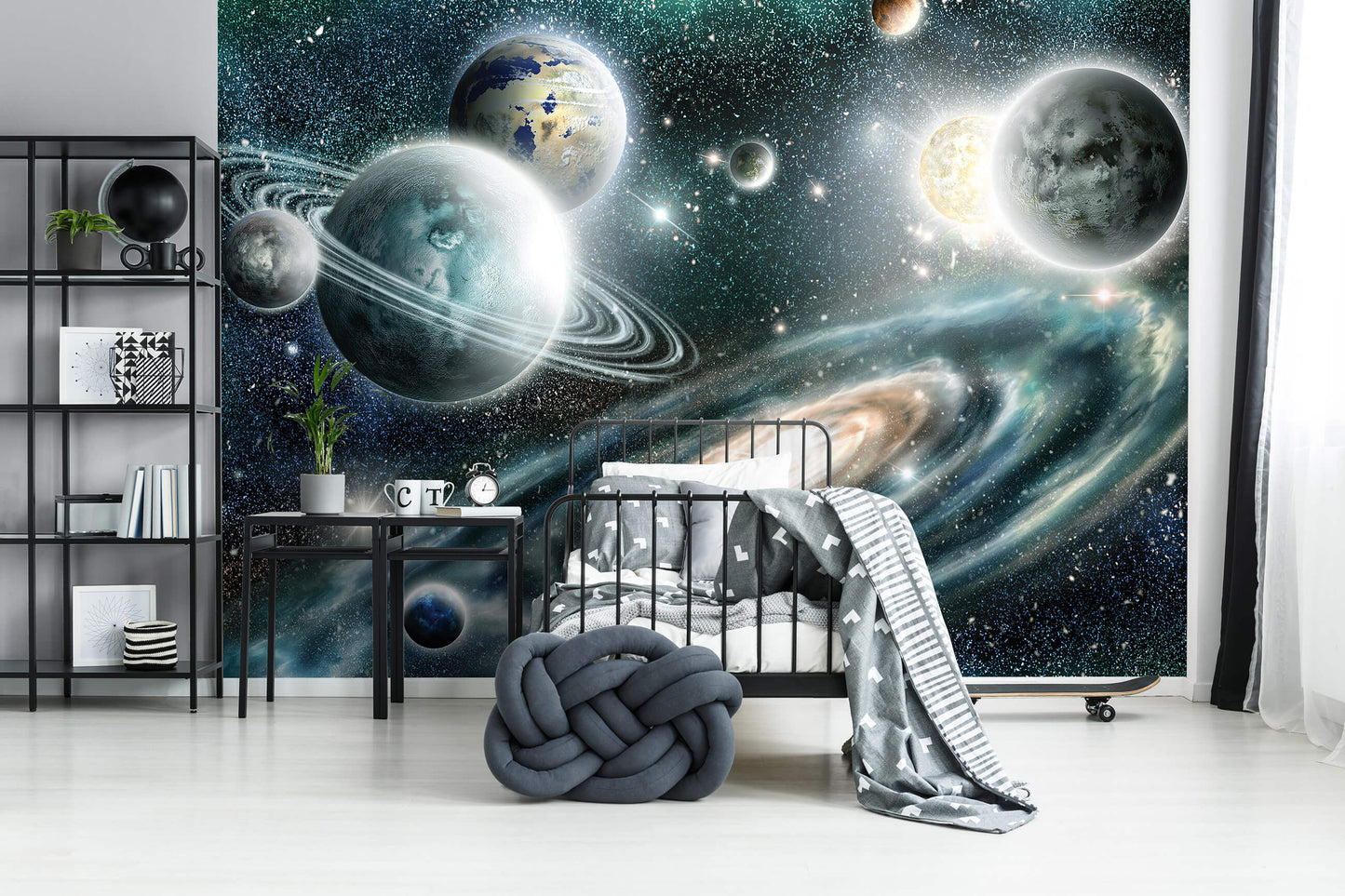 Space Planets Kids Bedroom Non-woven Photo Wallpaper