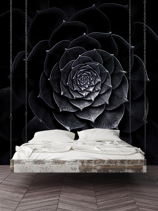 Black Flower wallpaper mural
