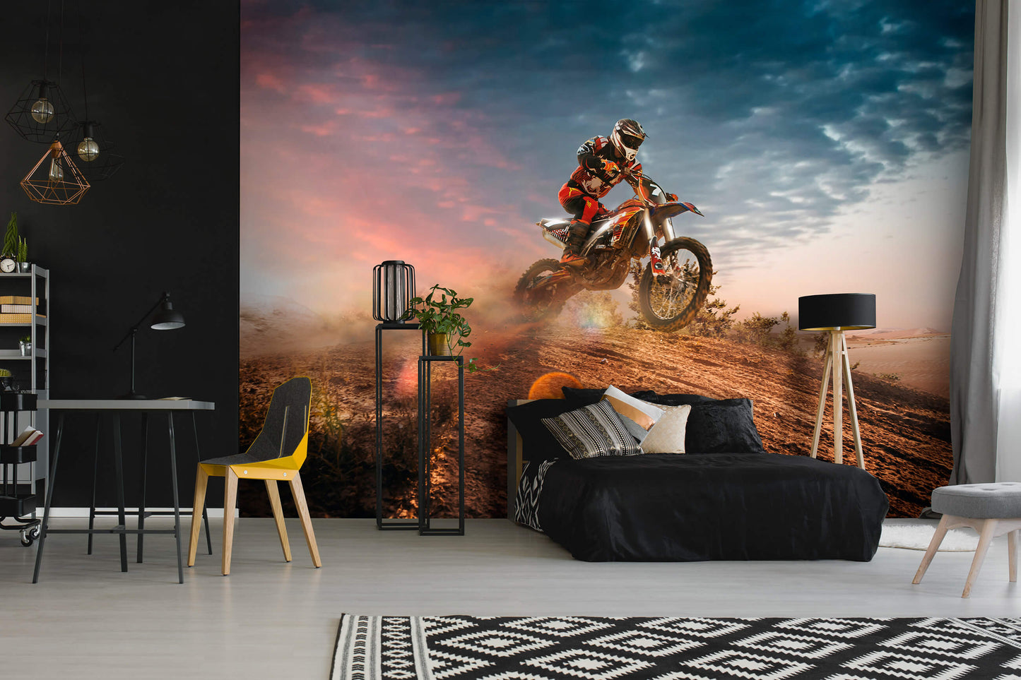 Motocross Offroad Teen Bedroom Cars & Transport Non-woven Photo Wallpaper Size Selection