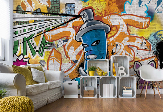 Graffiti Street Art Non-woven Photo Wallpaper (W x H) 312 cm x 219 cm (123" x 86")