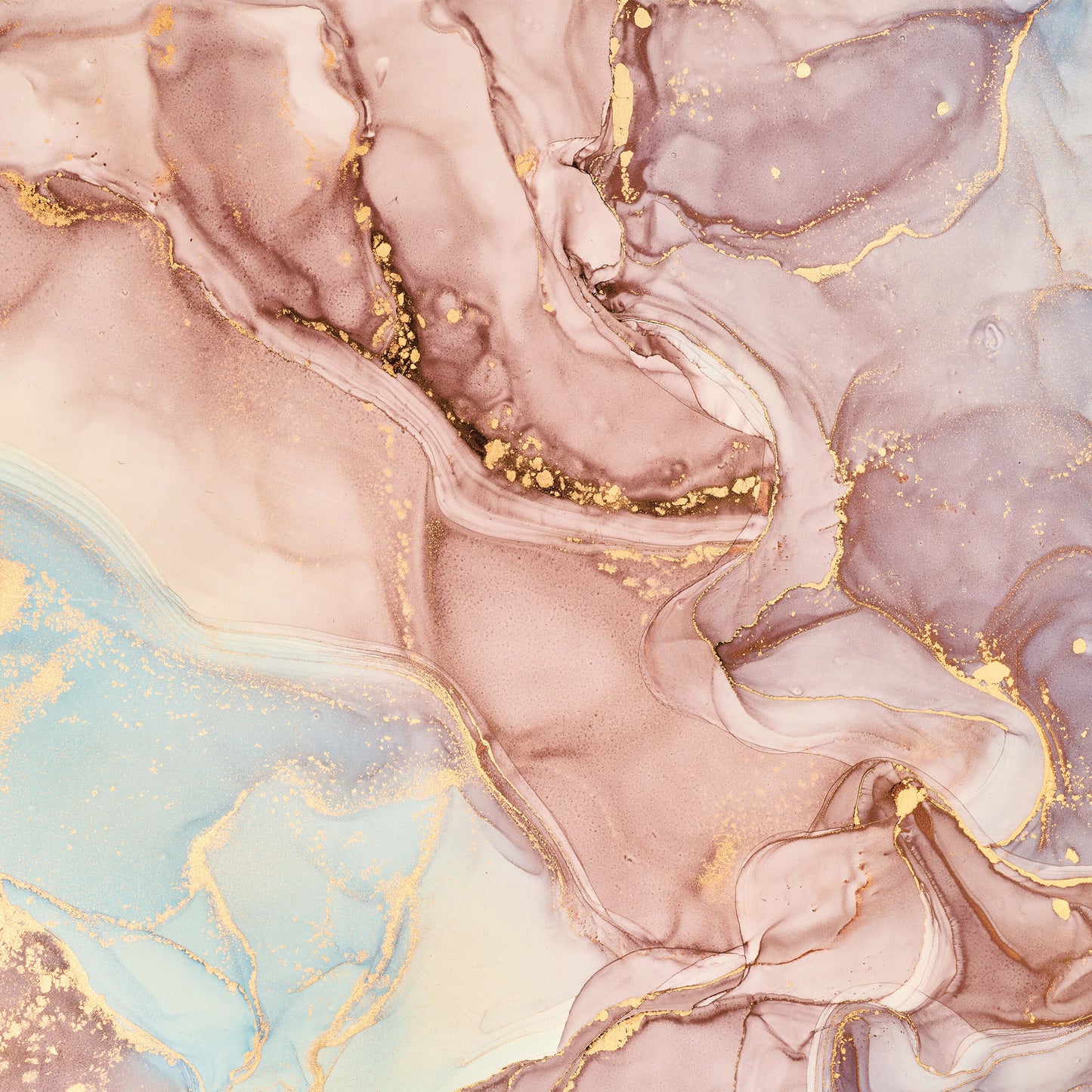 Pink Blue Gold Marble Stone Non-woven Photo Wallpaper (W x H) 312 cm x 219 cm (123" x 86")