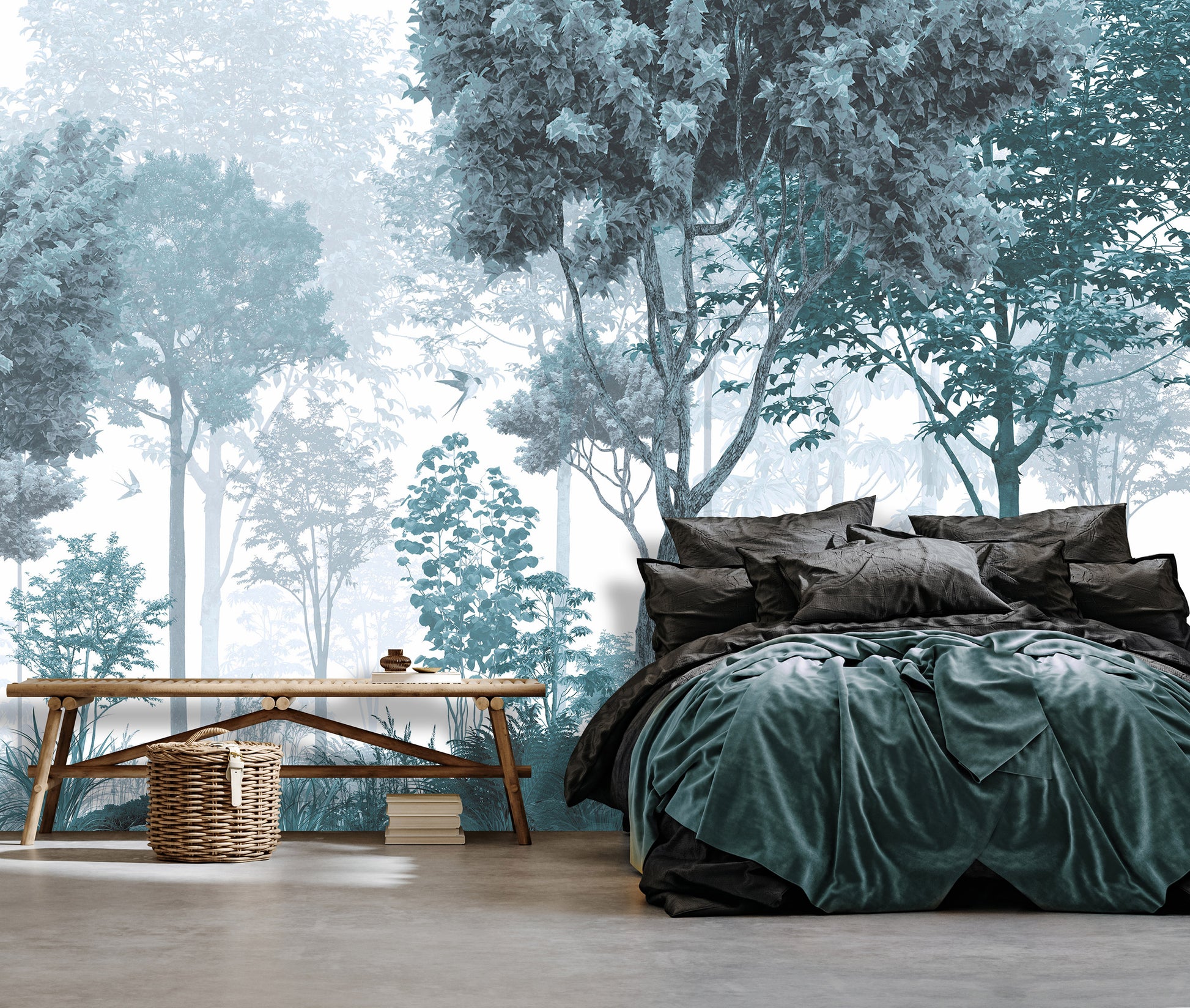 Green Forest Foggy Day photo wallpapers