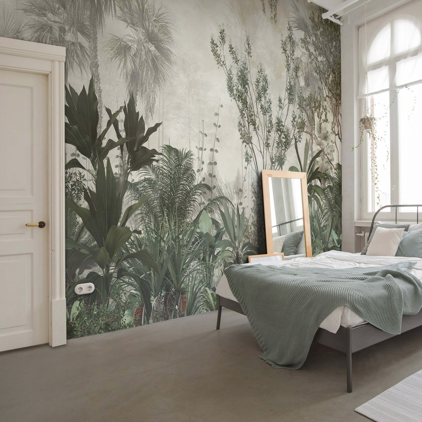 Jungle Botanical Rotten Faded Green Nature Non-woven Photo Wallpaper (W x H) 312 cm x 219 cm (123" x 86")