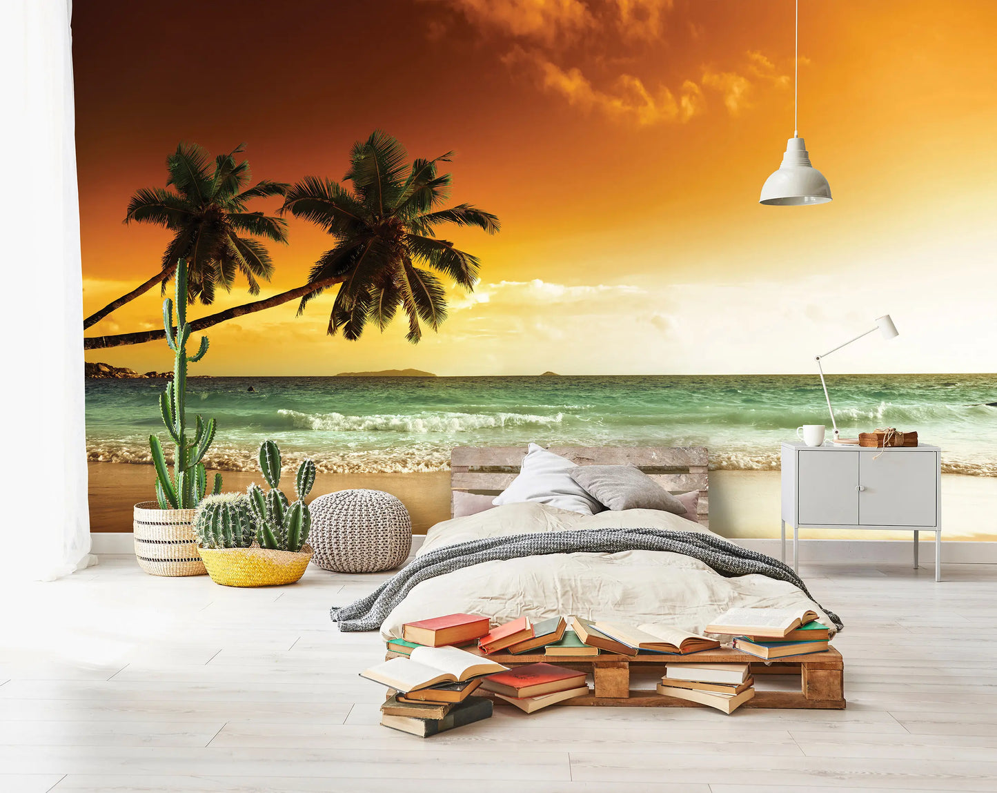 Sunrise on The Beach Non-woven Photo Wallpaper (W x H) 312 cm x 219 cm (123" x 86")