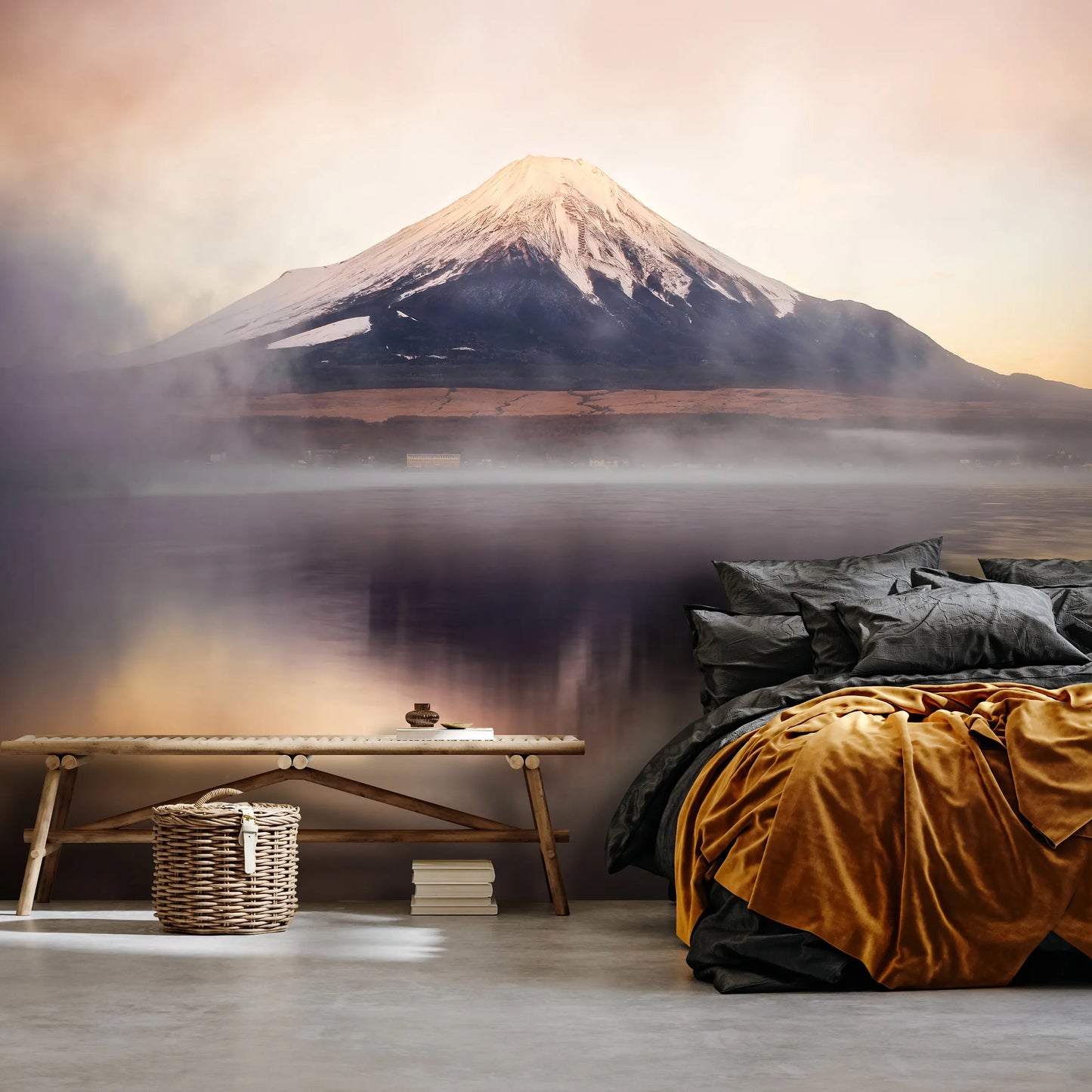 Mountain Living Room Non-woven Photo Wallpaper (W x H) 312 cm x 219 cm (123" x 86")