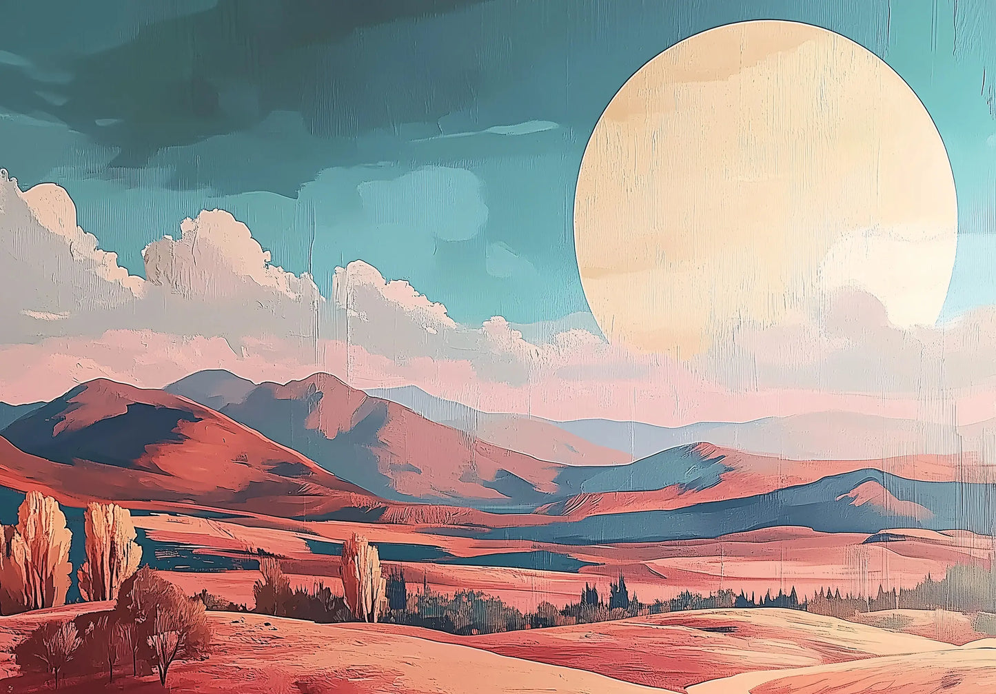 Sunny Day Artistic Wall Mural Non-woven Photo Wallpaper (W x H) 312 cm x 219 cm (123" x 86")