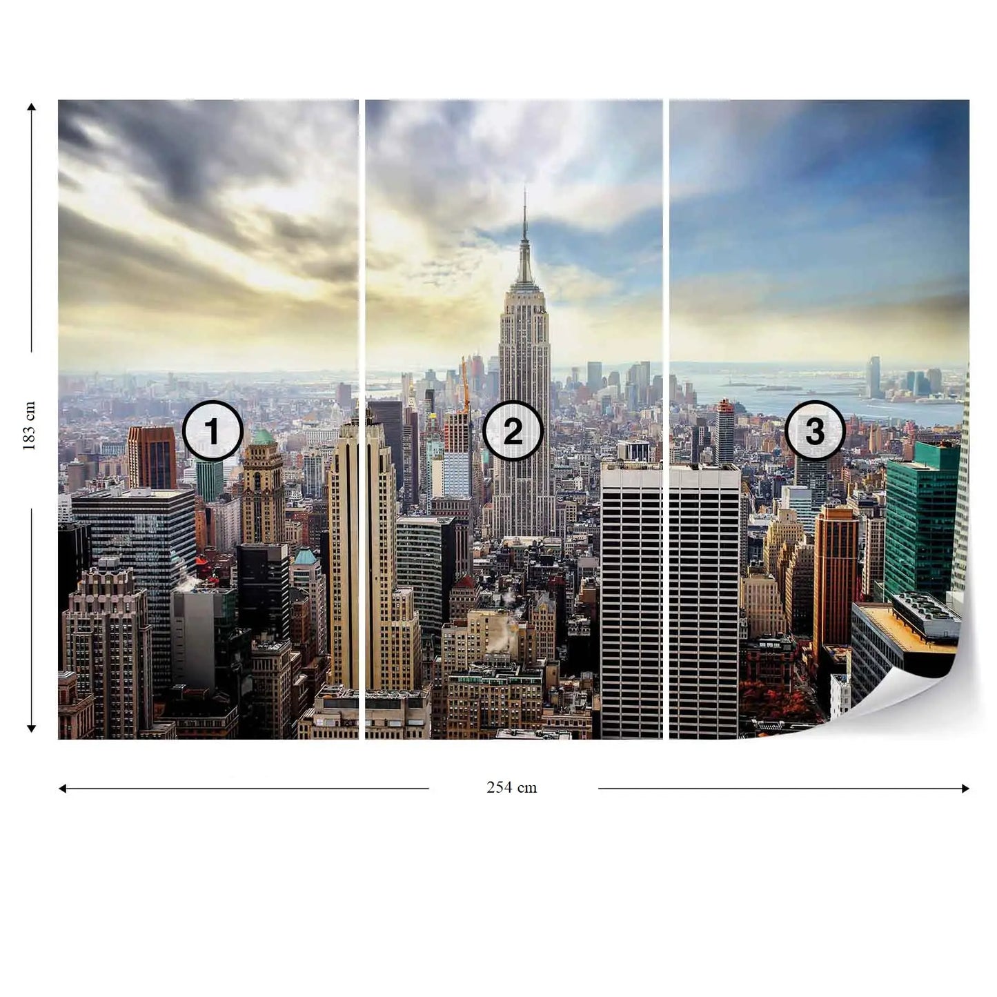 New York City Skyline Living Room Cityscape Non-woven Photo Wallpaper Size Selection