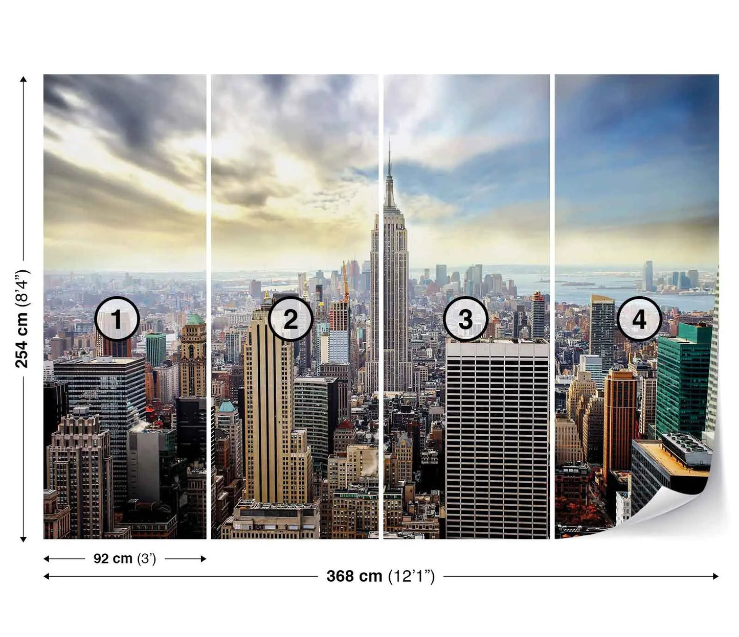 New York City Skyline Living Room Cityscape Non-woven Photo Wallpaper Size Selection