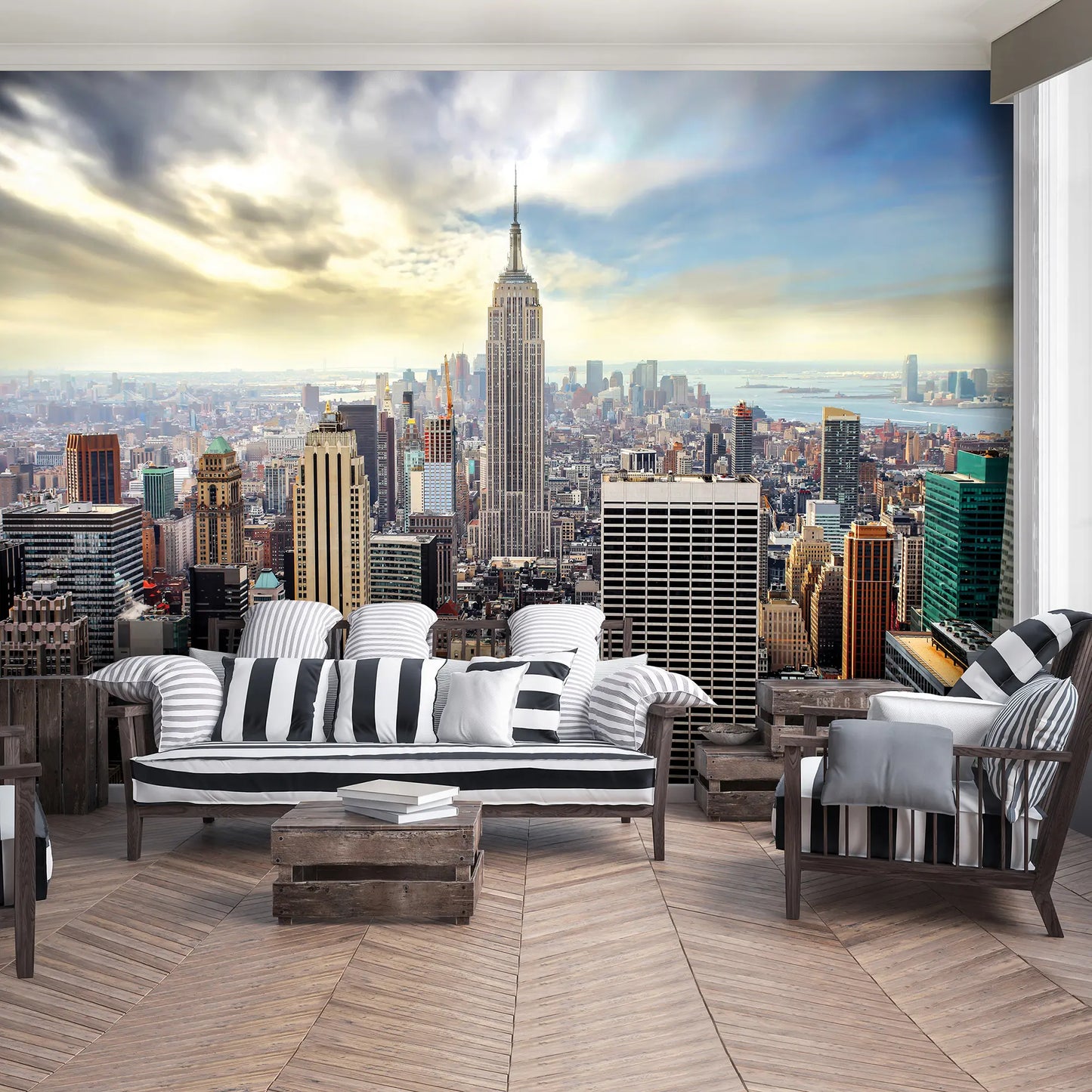 New York City Skyline Living Room Cityscape Non-woven Photo Wallpaper Size Selection