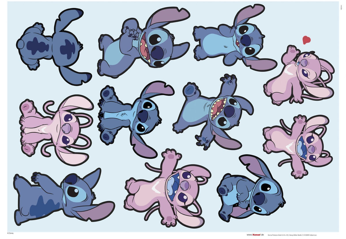 Disney Stitch and Angle Happy 12 Piece Set Wall Stickers Disney