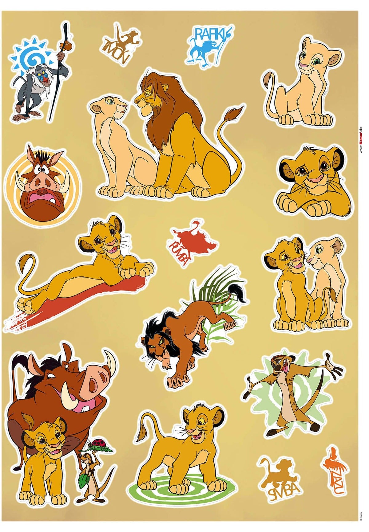 Disney Lion King Pumba Nala Simba Timon Wall Stickers Disney