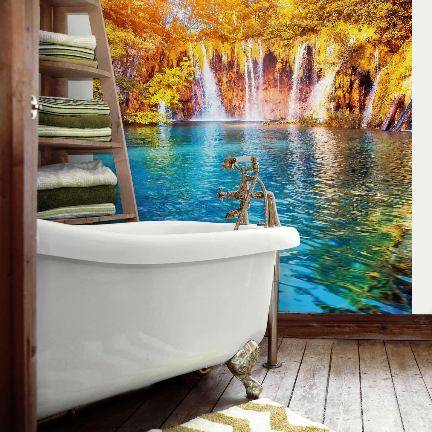 Waterfall and Lake In Croatia Tropical Scenery Wallpaper Mural (W x H) 384 cm x 260 cm (151" x 102")