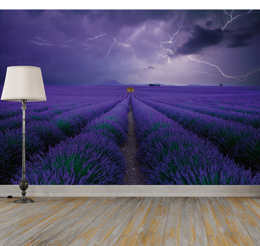 Field of Lavender Landscape Nature Wallpaper Mural (W x H) 384 cm x 260 cm (151" x 102")