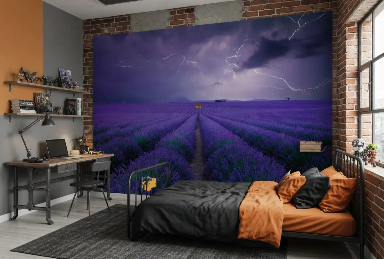 Field of Lavender Landscape Nature Wallpaper Mural (W x H) 384 cm x 260 cm (151" x 102")