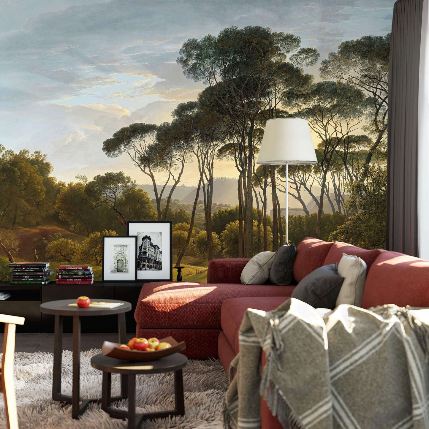 Italian Landscape with Umbrella Nature Wallpaper Mural (W x H) 384 cm x 260 cm (151" x 102")