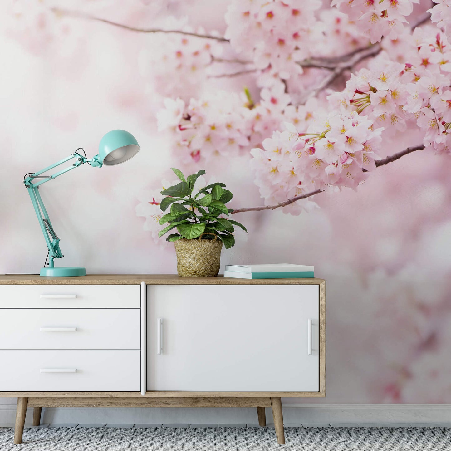 Delicate Flowers Floral Wallpaper Mural (W x H) 384 cm x 260 cm (151" x 102")