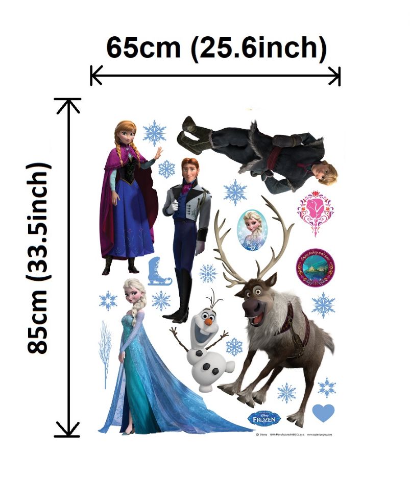 Disney Frozen Large Decals Set Wall Stickers 65x85 cm (25.6x33.5 inch) W x H