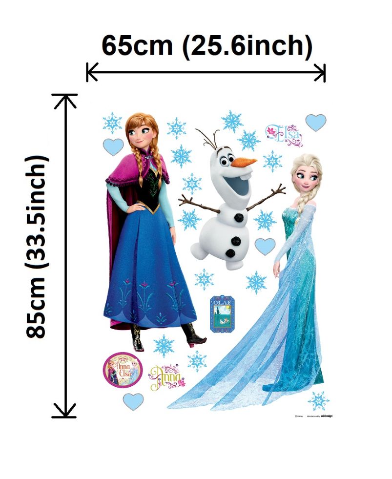 Disney Frozen Elsa Anna and Olaf Decals Set Wall Stickers 65x85 cm (25.6x33.5 inch) W x H