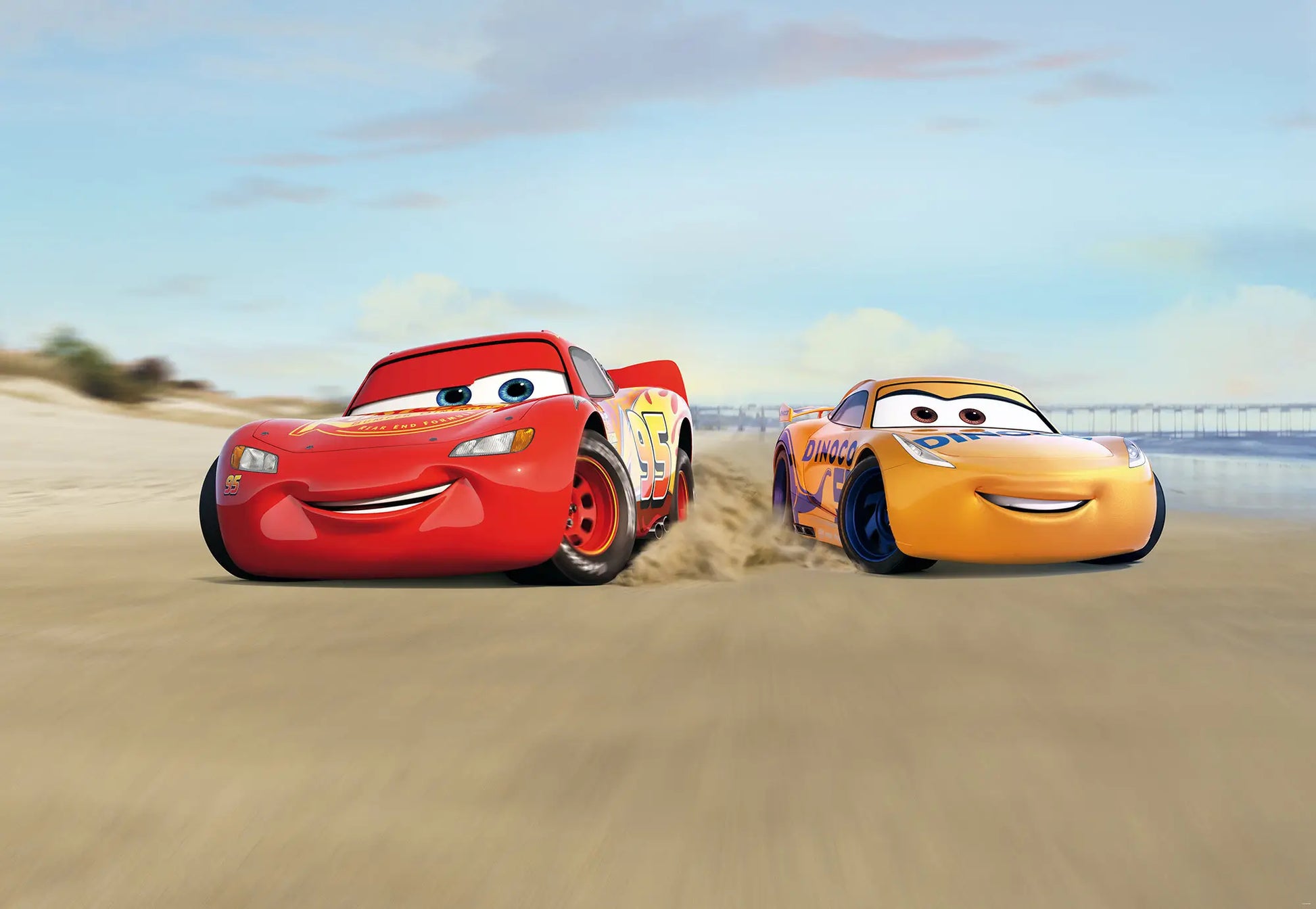 Disney Cars Beach Race Kids Bedroom Photo Wallpaper
