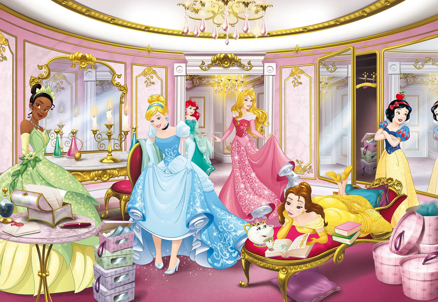 Disney Princess Mirror Girl Bedroom Photo Wallpaper (W x H) 368cm x 254cm (144" x 100")