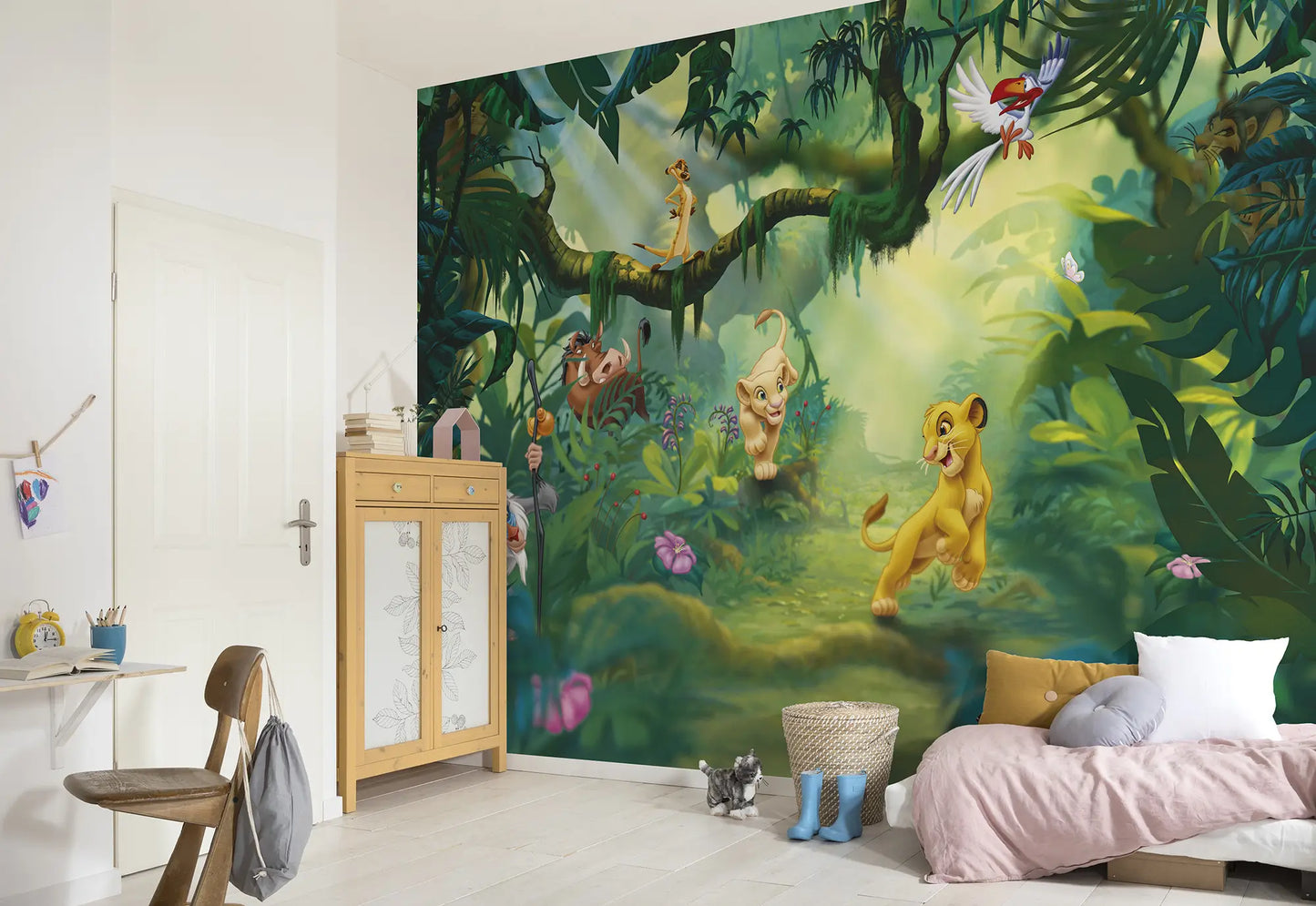 Disney Lion King with Friends Green Jungle Unisex Bedroom Photo Wallpaper (W x H) 368cm x 254cm (144" x 100")