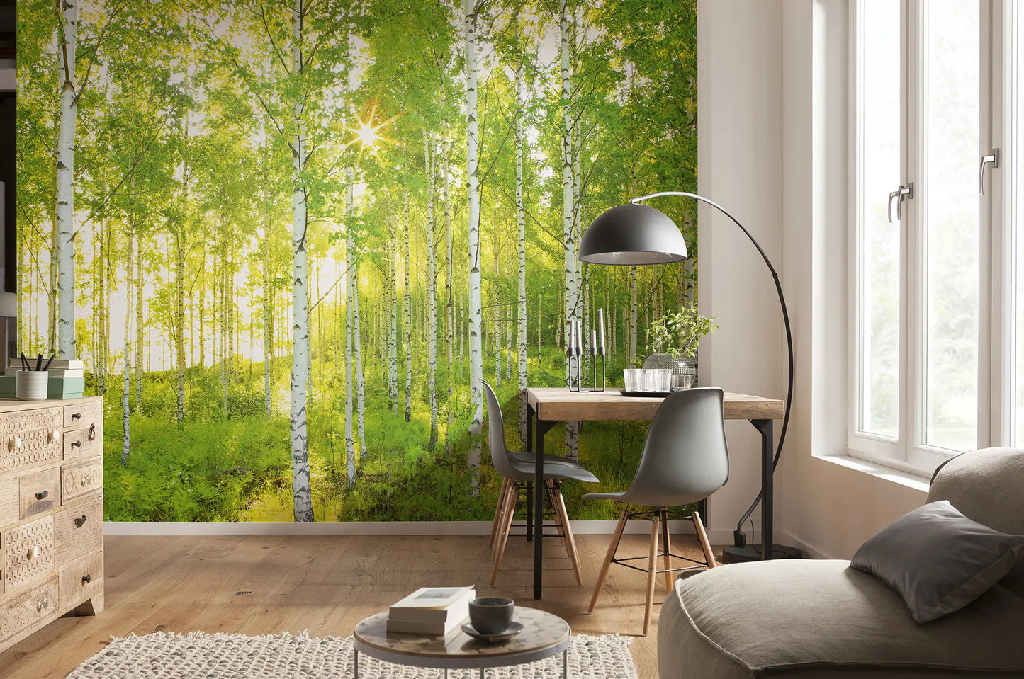 Green Summer Forest Photo Wallpaper (W x H) 368cm x 254cm (144" x 100")