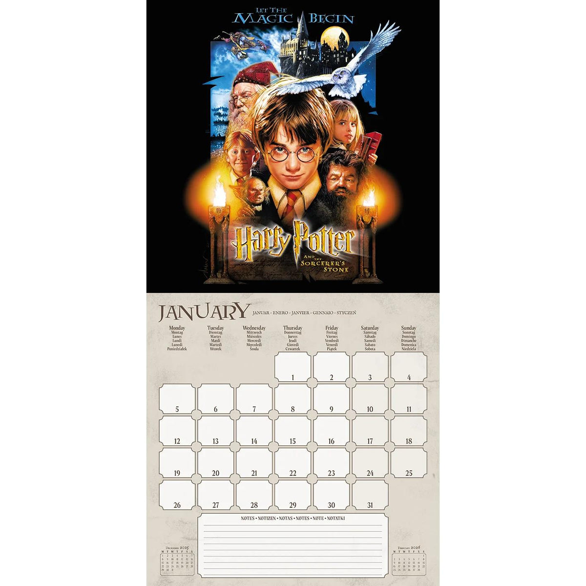 Harry Potter ONE SHEETS 2026 Calendar 30 x 30 cm | 11,8 x 11,8 in