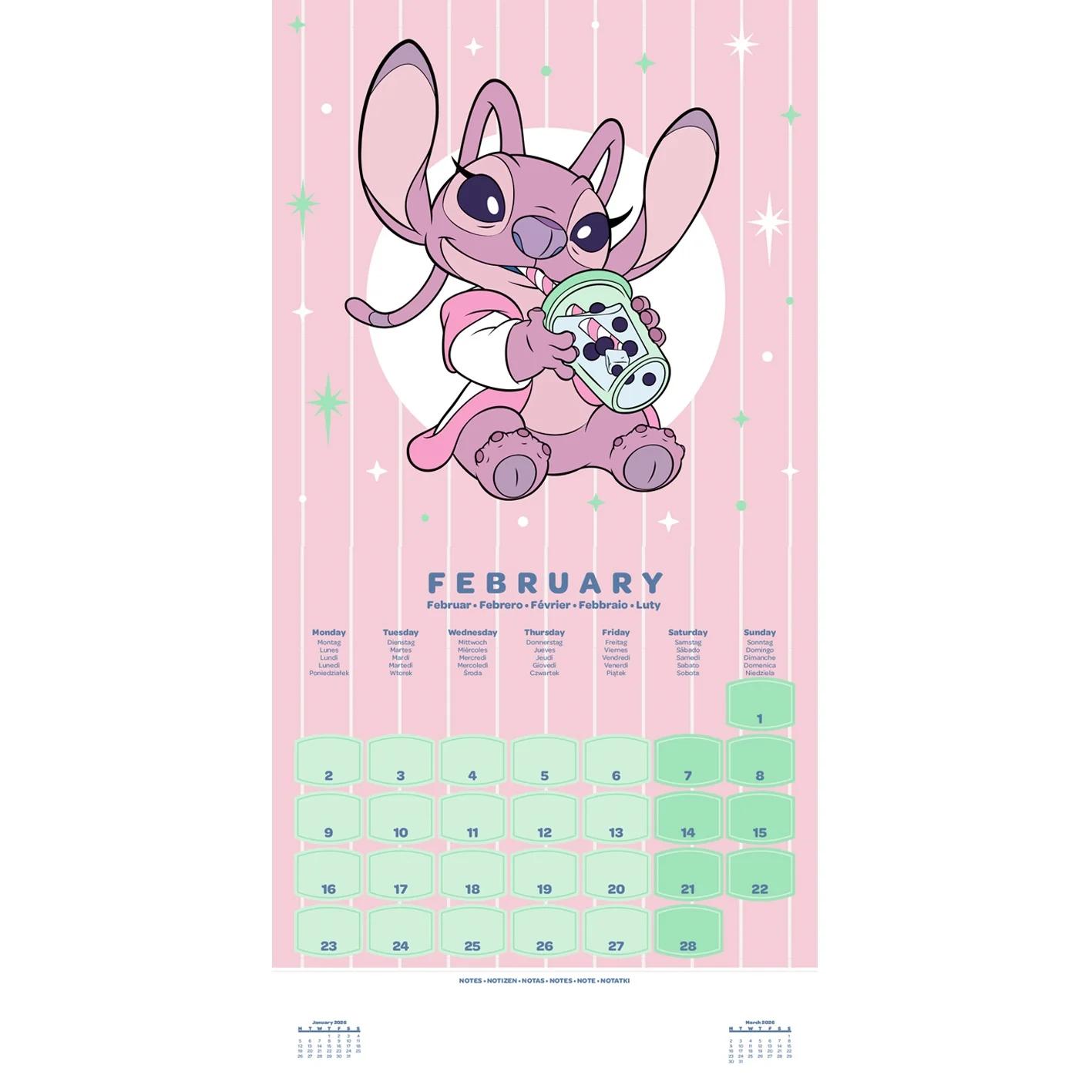 Disney LILO & STITCH 2026 SQUARE Calendar 30 x 30 cm | 11,8 x 11,8 in