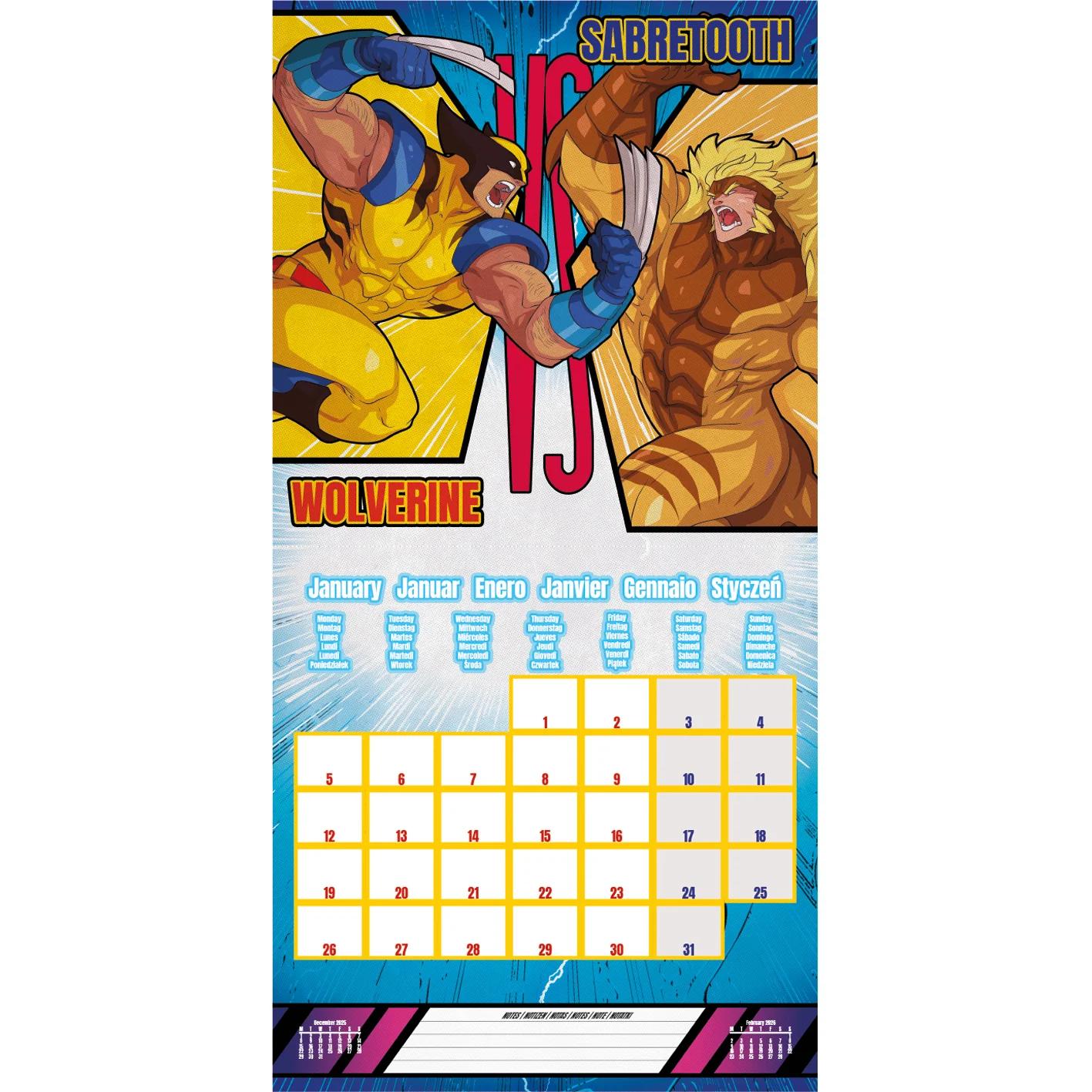 Marvel Characters 2026 SQUARE Calendar 30 x 30 cm | 11,8 x 11,8 in