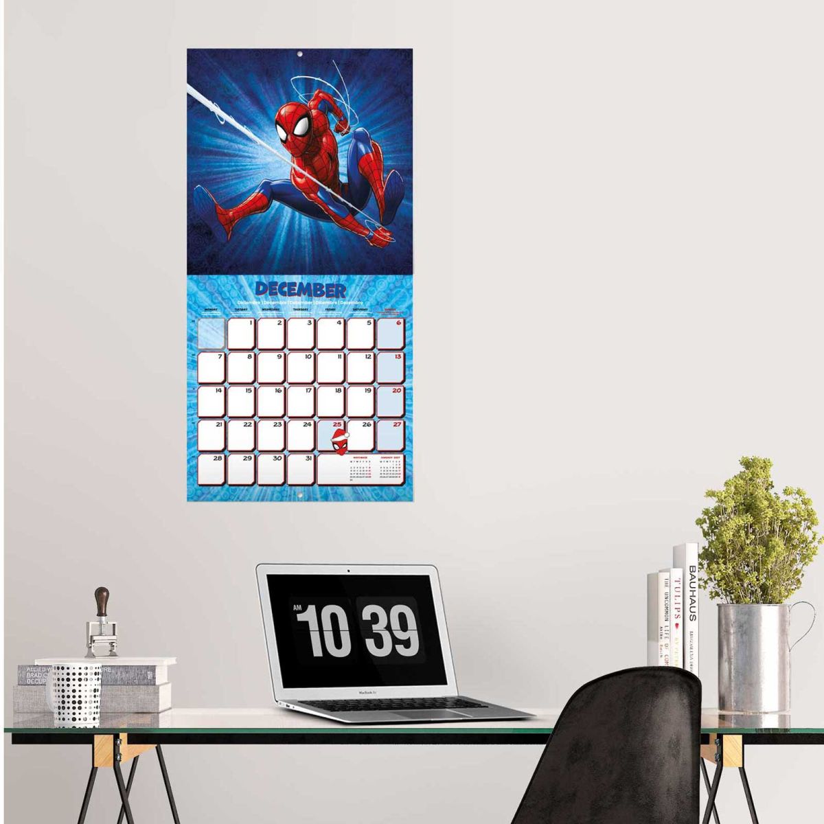 Marvel Spiderman Wall Calendar 30x30cm Teen and Kids Calendar 30 x 30 cm | 11,8 x 11,8 in