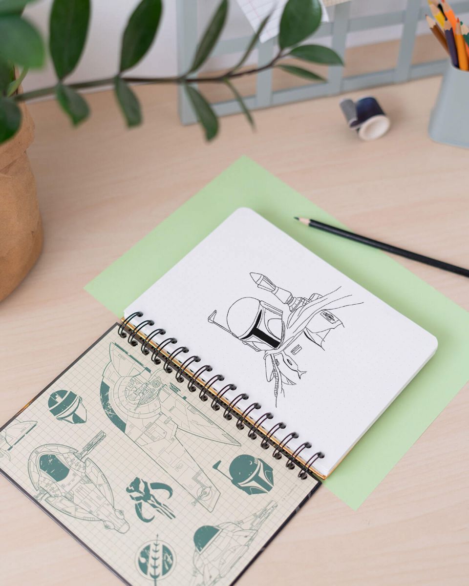 Star Wars The Book Of Boba Fett A5 Hardcover Bullet Journal Dotted Movie Notebook 148x210 mm