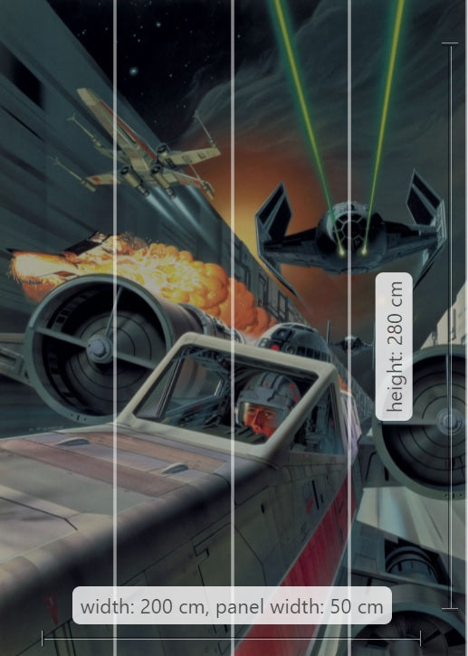Star Wars "Classic Death Star Trench Run" XL Non-Woven Wallpaper Mural 200 cm x 280 cm (78" x 110")
