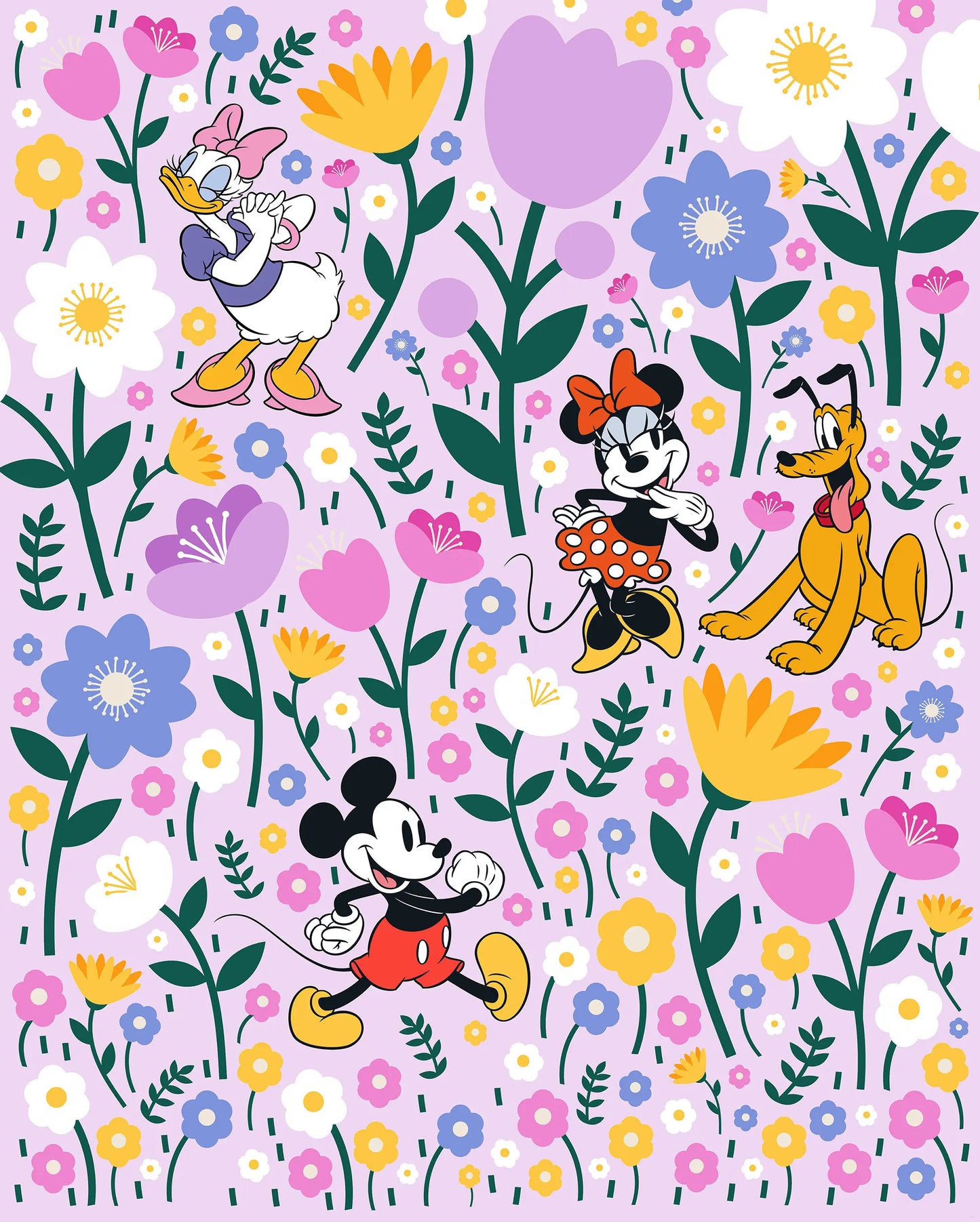 Disney Mickey Mouse and Minnie Mouse Botanical
Spring Non-Woven Wallpaper Mural 200 cm x 250 cm (78" x 98")