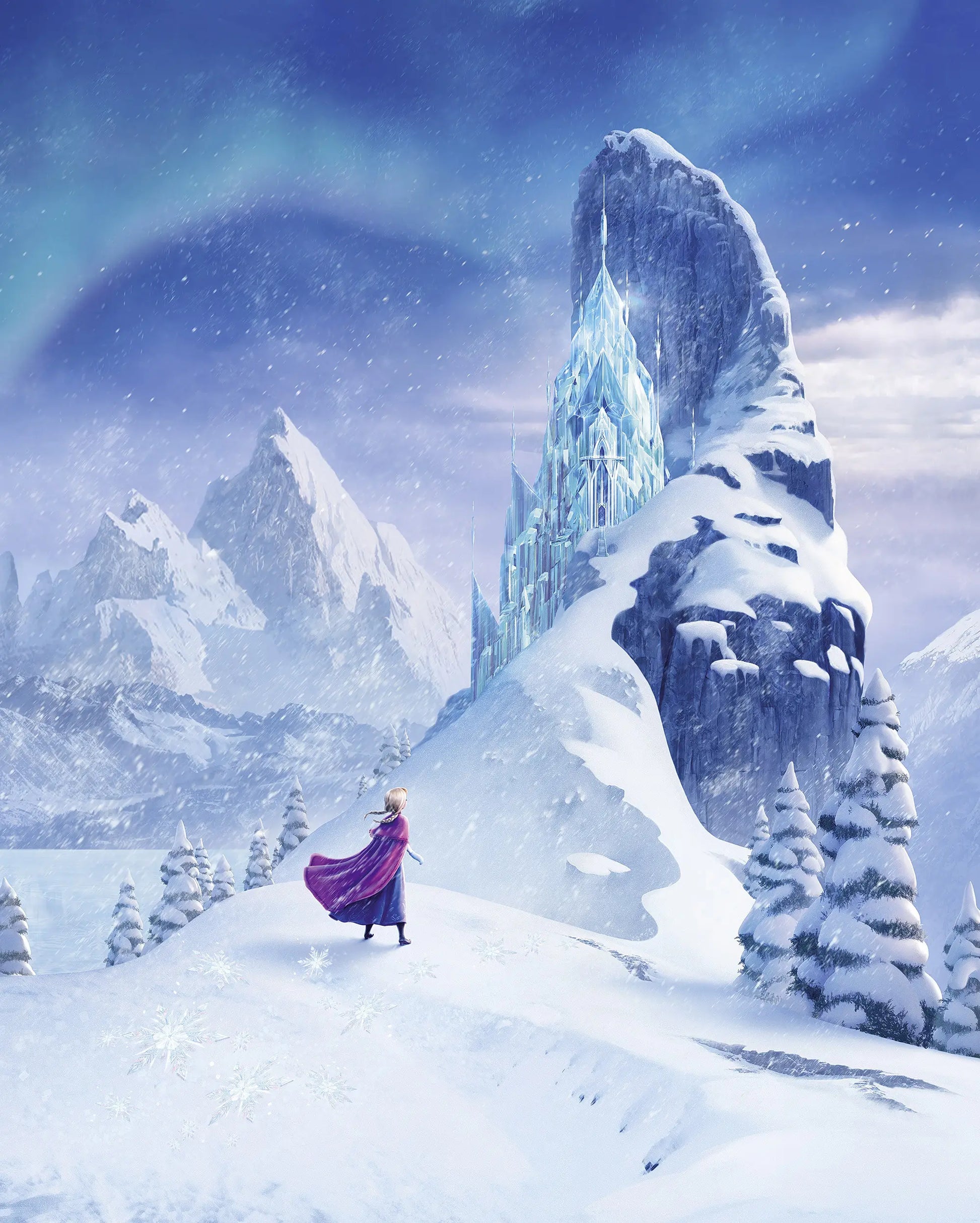 Frozen Ice Castle Girl's Bedroom Non-woven photo wallpapers