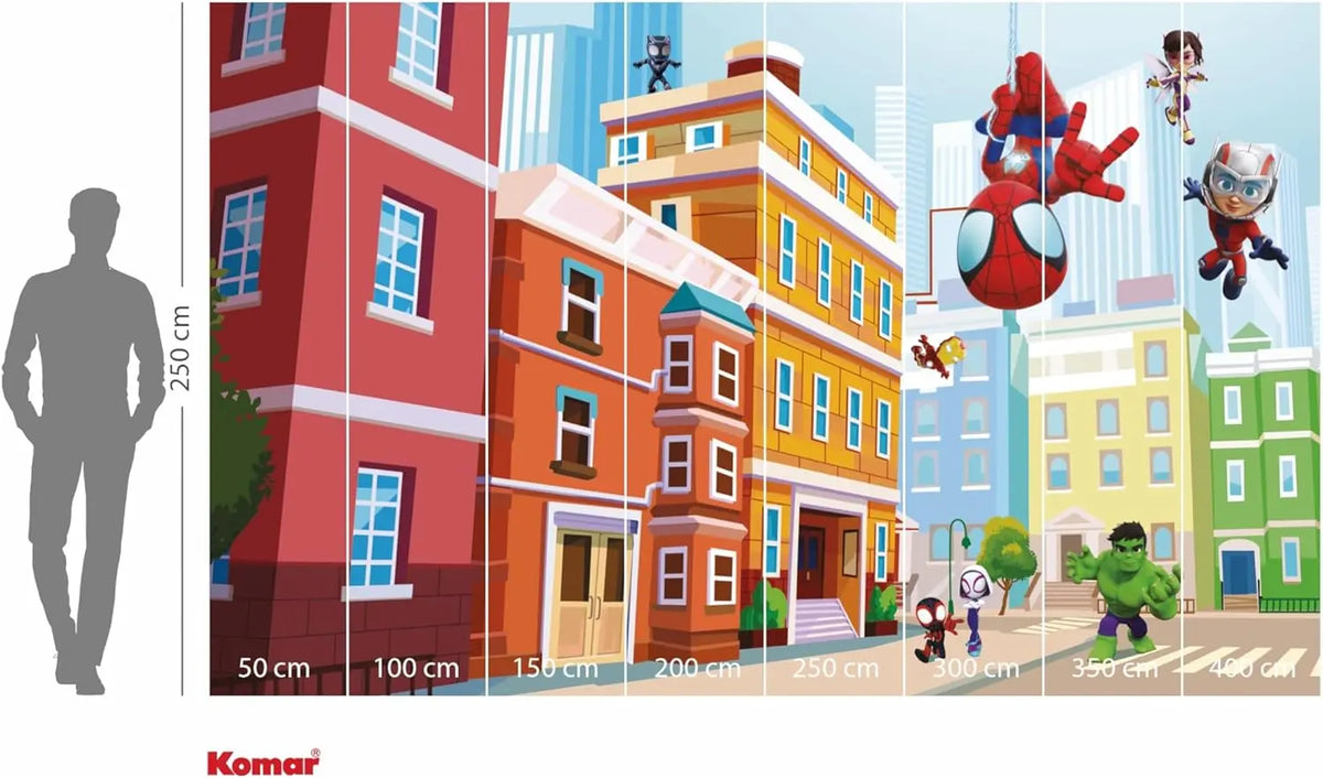 Marvel Spidey and His Amazing Friends City Non-Woven Wallpaper Mural 400 cm x 250 cm | 157" x 98"