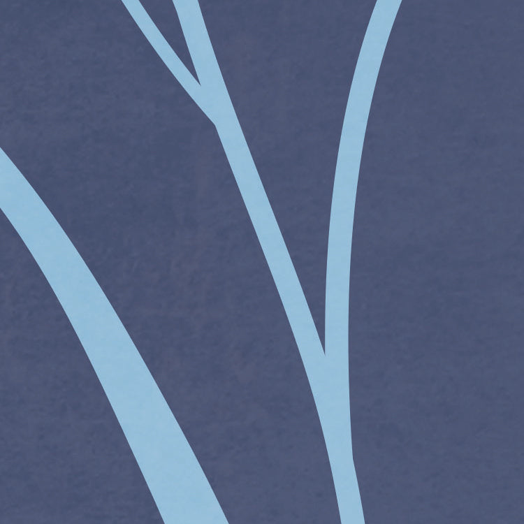 Blue Painted Forest Childrens Bedroom Botanical Non-woven photo wallpaper  350 cm x 250 cm | 137" x 98"