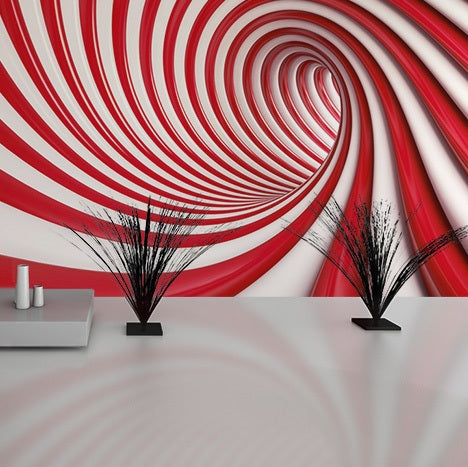 Red Twisted Tunnel  Photo Wallpaper