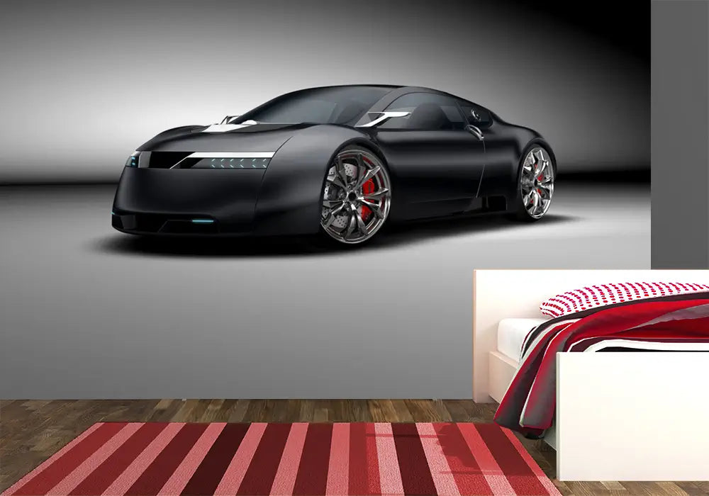Kids bedroom car wall mural medium wall