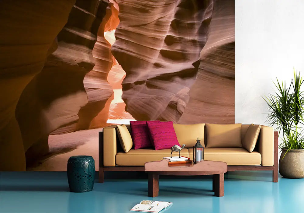 Noon in a Redorange Antelope Canyon Photo Wallpaper