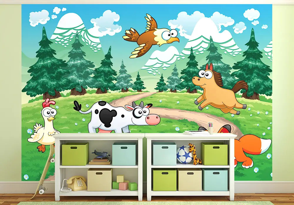 Cartoon Animals Forest Photo Wallpapers