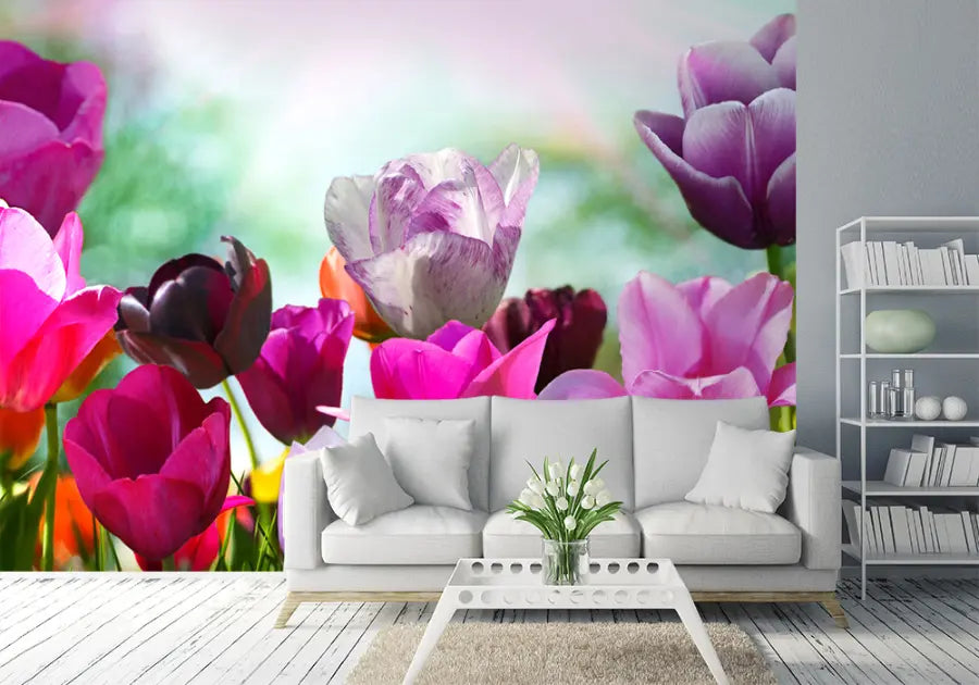 Colourful Tulips Floral Photo Wallpapers