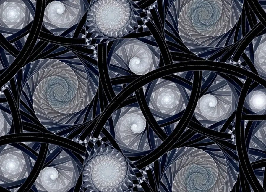 Black Art Swirls Living Room Photo Wallpaper