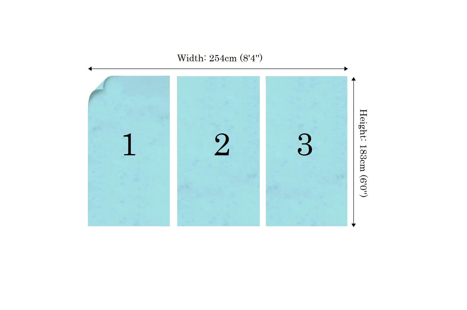 3 piece medium wall photo wallpaper