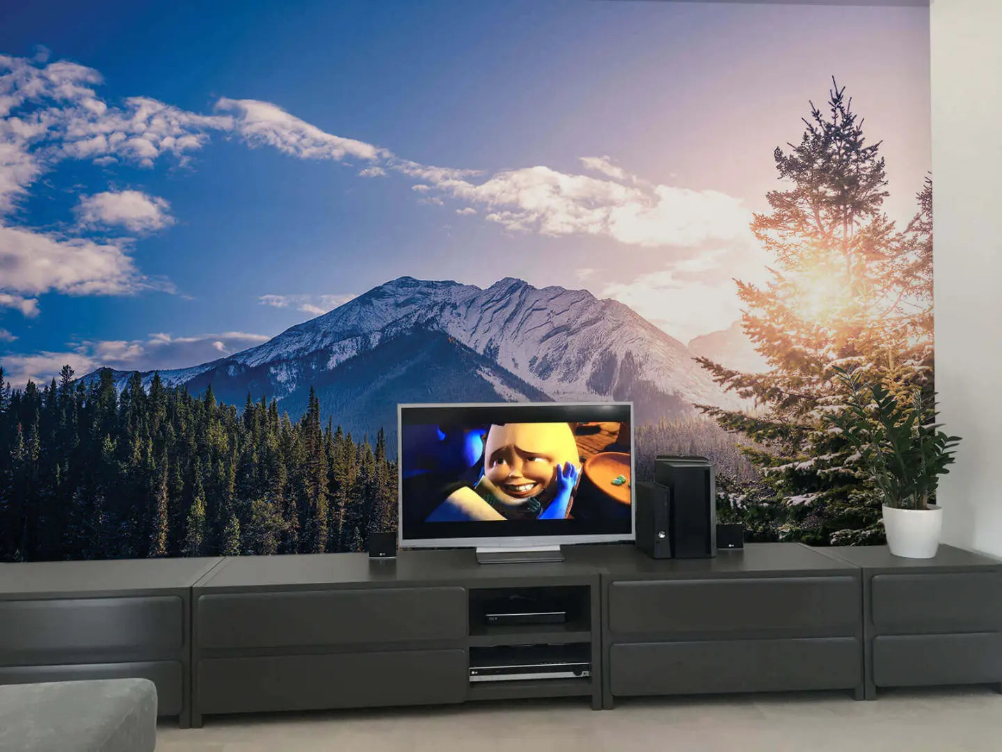 Mountains Canada Blue Bedroom Photo Wallpapers