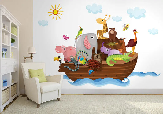 Noahs Ark Cartoon Animals Photo Wallpaper