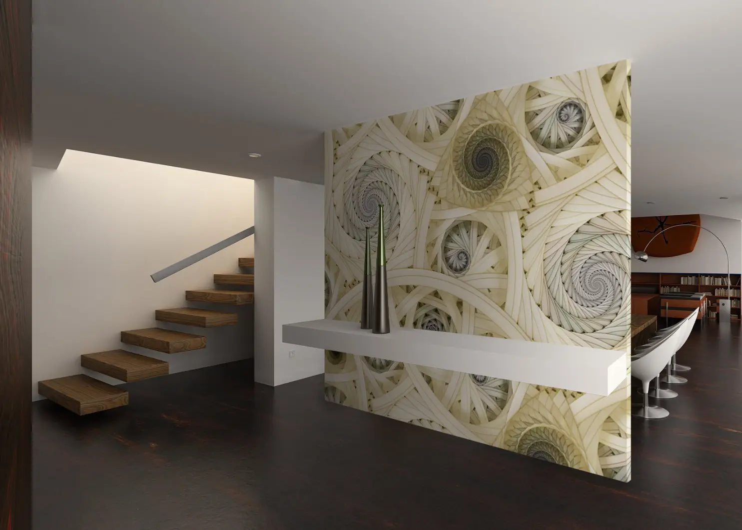 Spiral Art Bedroom Yellow Photo Decorative Wallpaper art