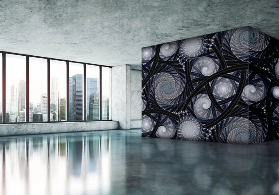 Black Art Swirls Living Room Photo Wallpapers art